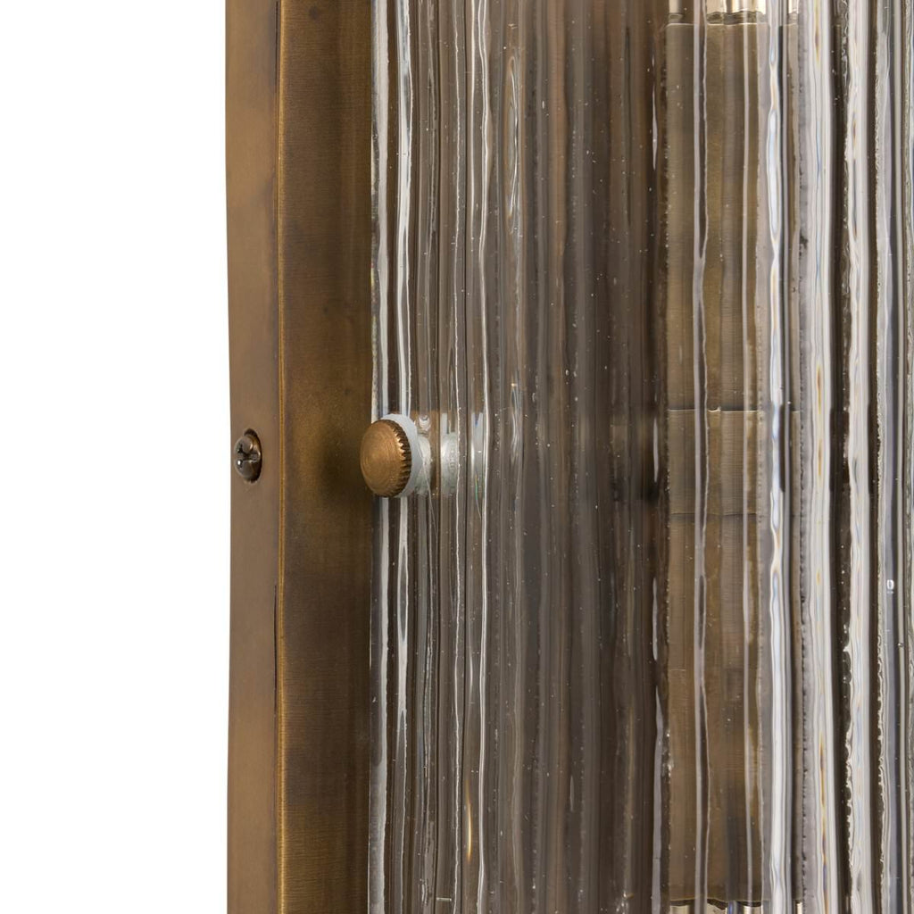 Applique murale Kenji Four Hands en verre cannelé transparent