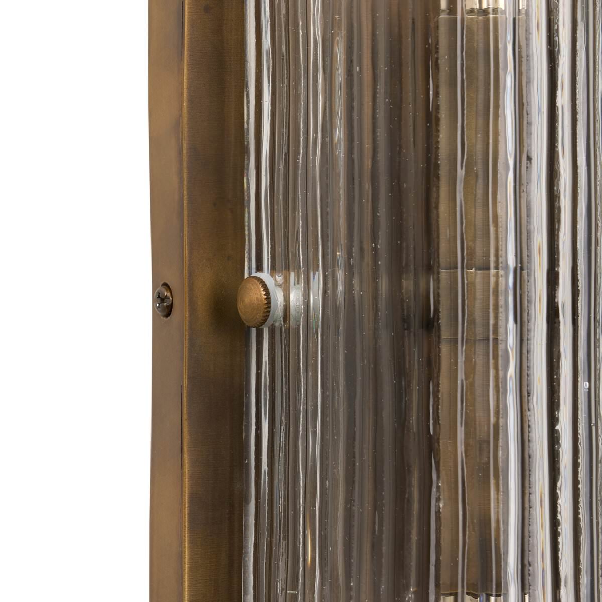 Applique murale Kenji Four Hands en verre cannelé transparent