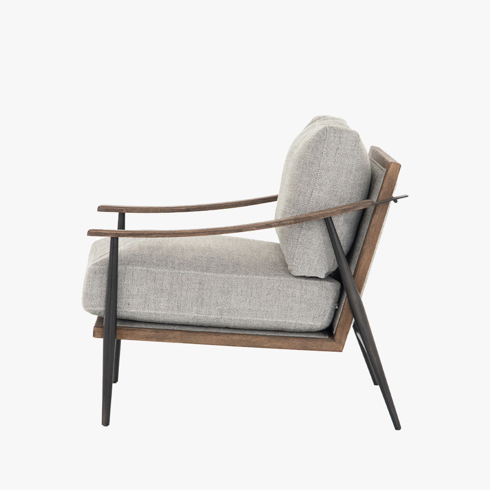 Fauteuil Kennedy Four Hands en gabardine grise