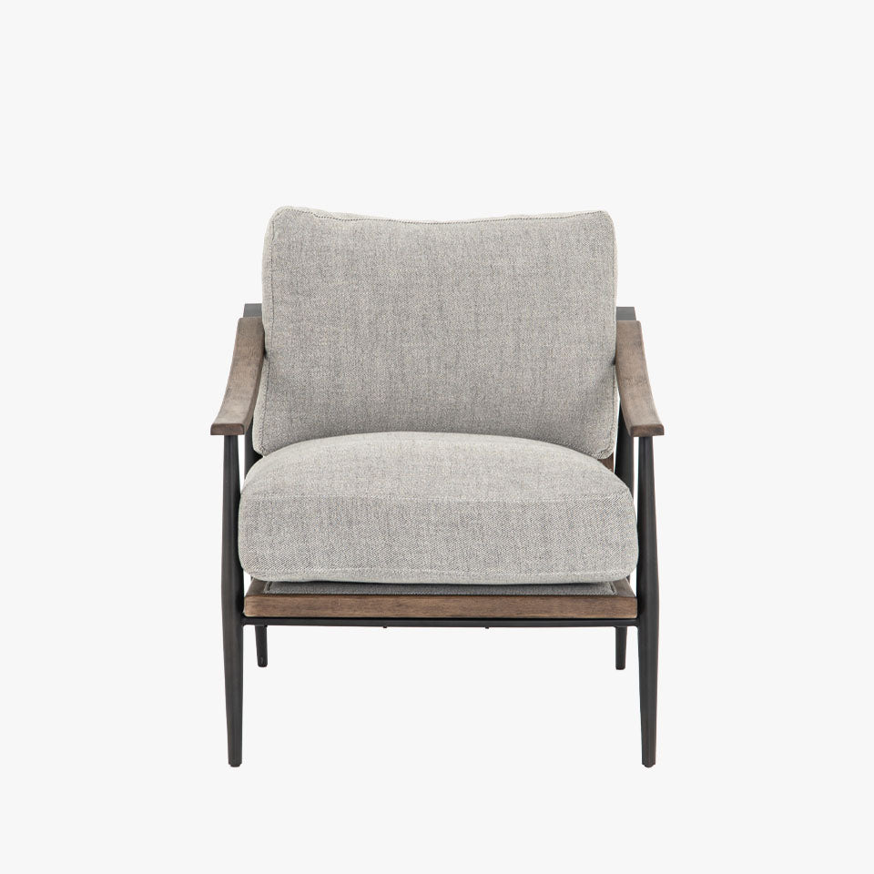 Fauteuil Kennedy Four Hands en gabardine grise