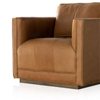 Fauteuil pivotant Kiera Four Hands couleur cognac Palermo