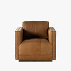 Fauteuil pivotant Kiera Four Hands couleur cognac Palermo