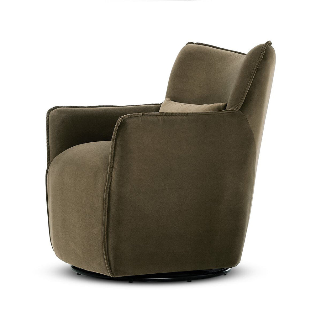 Fauteuil pivotant Four Hands Kimble couleur café Henry