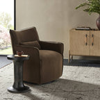 Fauteuil pivotant Four Hands Kimble couleur café Henry
