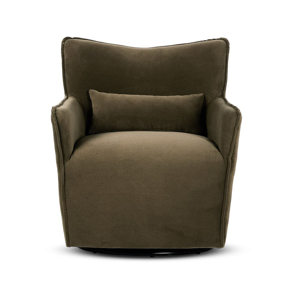 Fauteuil pivotant Four Hands Kimble couleur café Henry