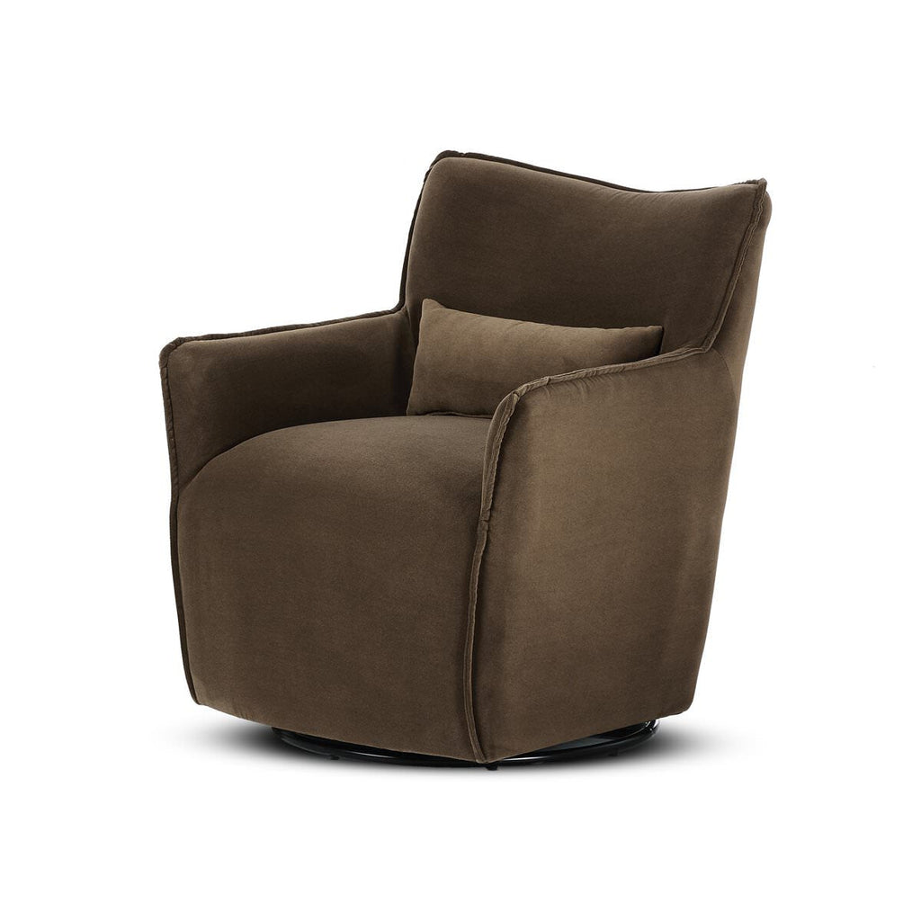 Fauteuil pivotant Four Hands Kimble couleur café Henry