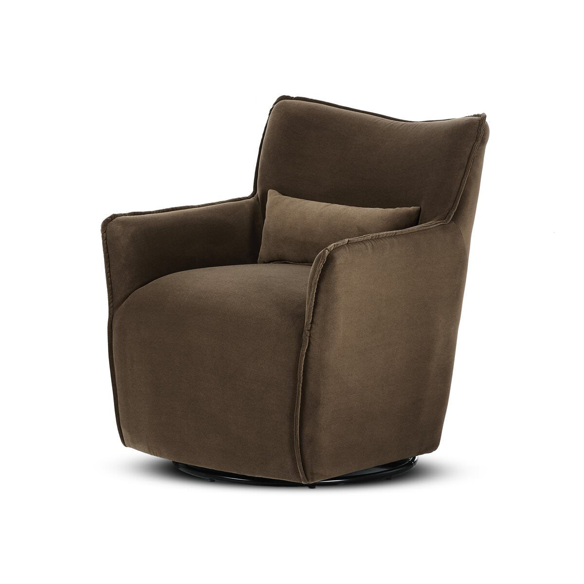 Fauteuil pivotant Four Hands Kimble couleur café Henry