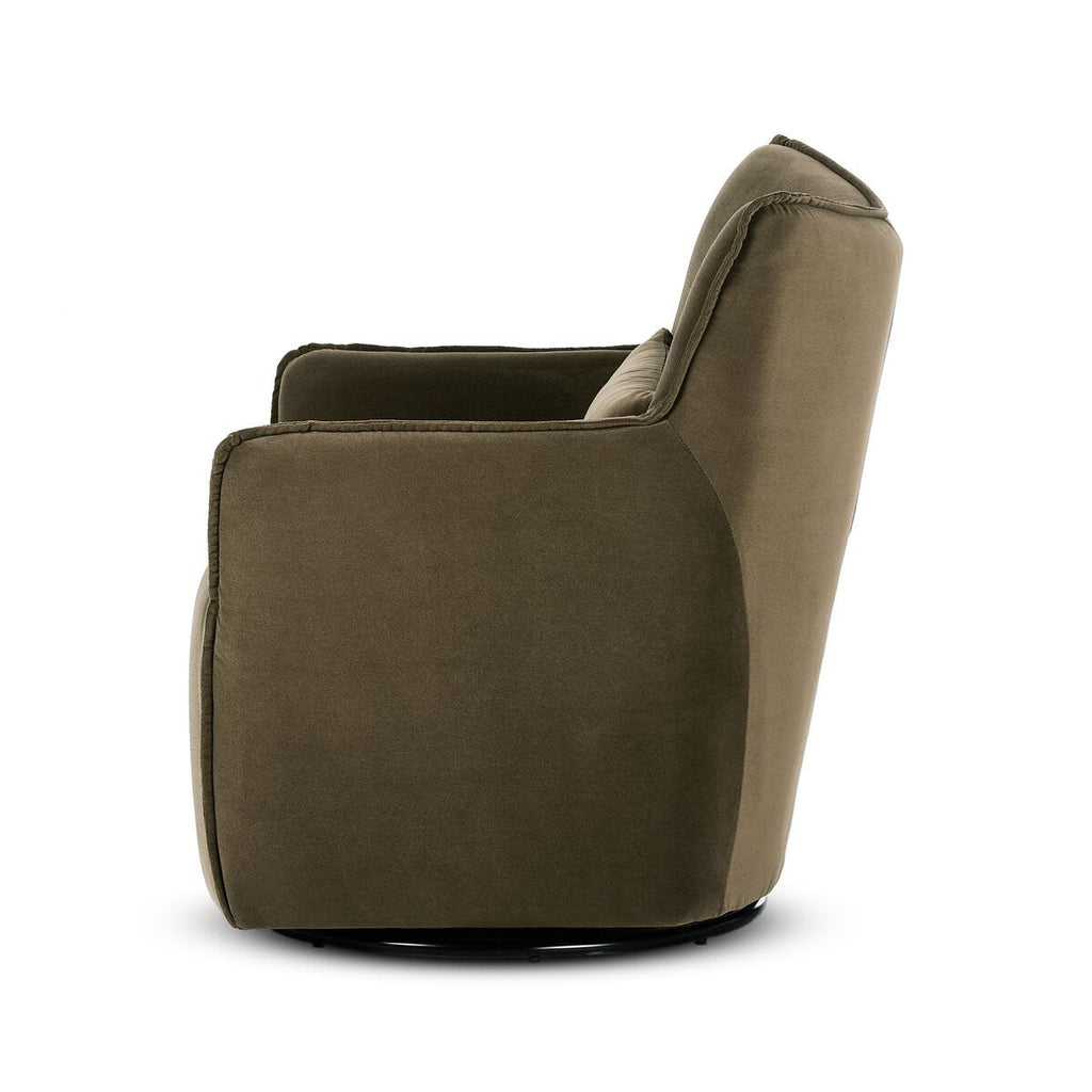 Fauteuil pivotant Four Hands Kimble couleur café Henry