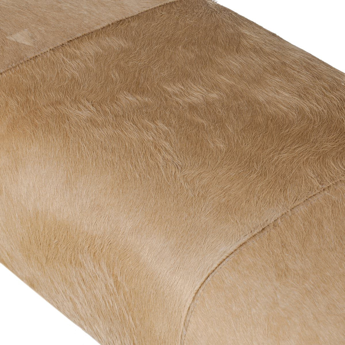 Banc d'appoint Four Hands Knox en cuir clair à poils longs