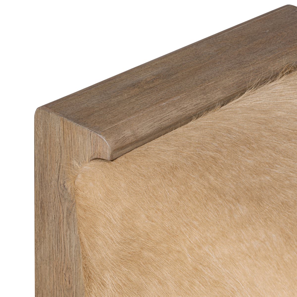 Banc d'appoint Four Hands Knox en cuir clair à poils longs