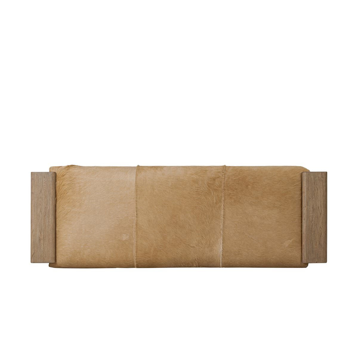 Banc d'appoint Four Hands Knox en cuir clair à poils longs