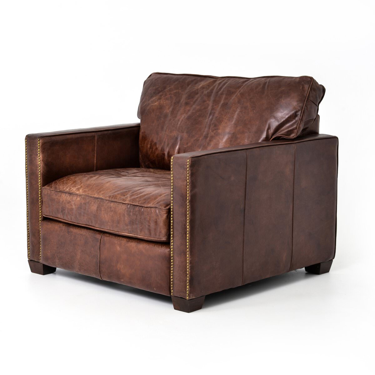 Fauteuil club Four Hands Larkin couleur cigare