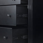 Commode Four Hands Lendon à 6 tiroirs, couleur noire