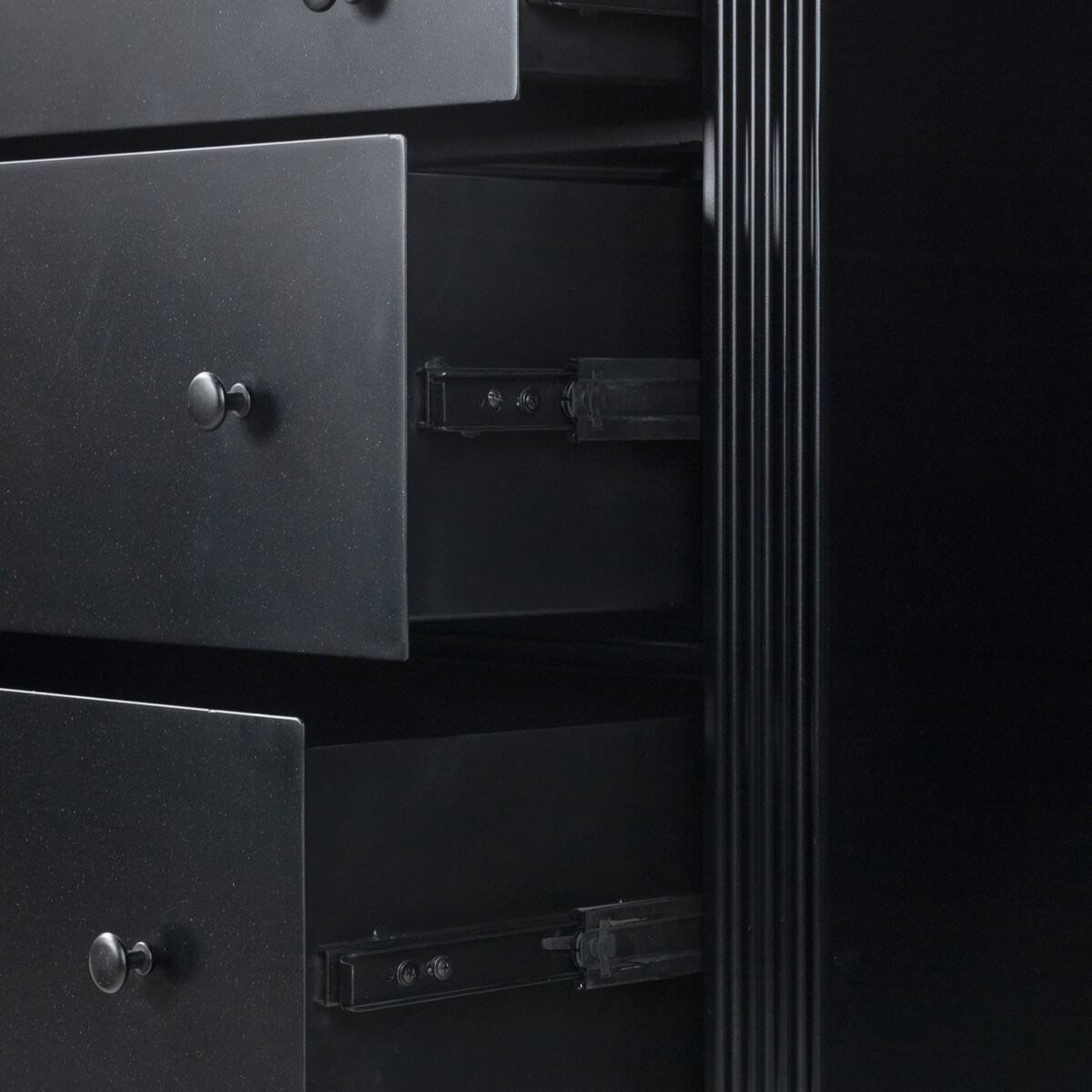 Commode Four Hands Lendon à 6 tiroirs, couleur noire