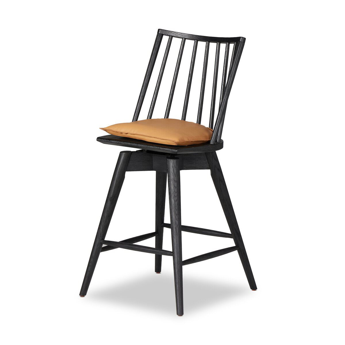 Tabouret de bar pivotant Lewis de Four Hands, couleur Whiskey Saddle
