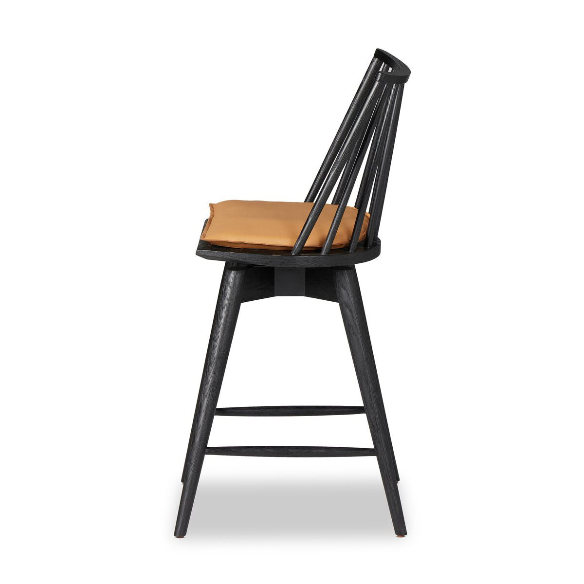 Tabouret de bar pivotant Lewis de Four Hands, couleur Whiskey Saddle