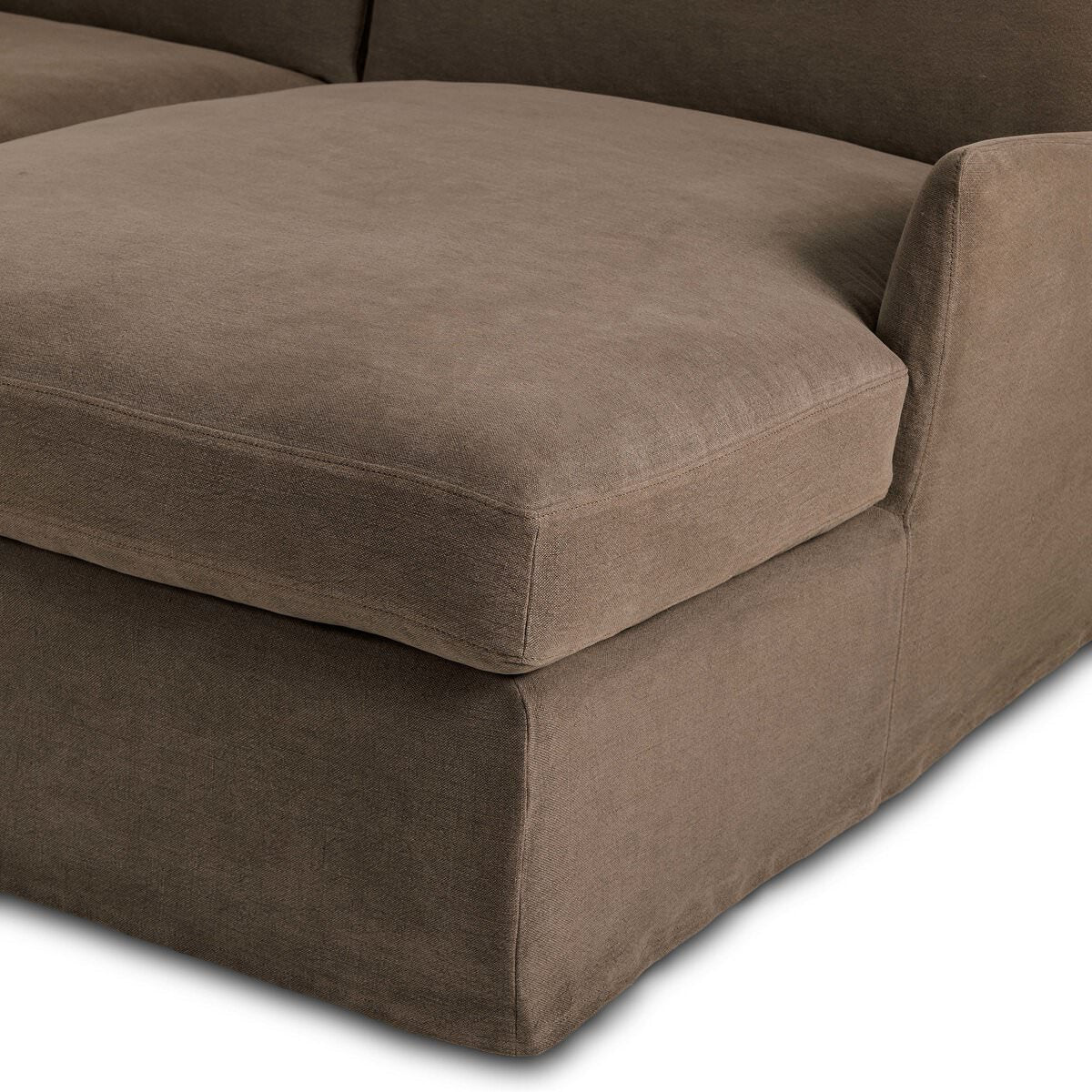 Canapé d'angle Four Hands Monette 2 pièces avec méridienne à droite, coloris Broadway Coffee