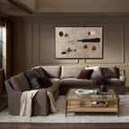 Canapé d'angle 3 pièces Four Hands Monette couleur café Broadway