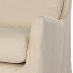 Fauteuil pivotant Four Hands Monette avec housse amovible, coloris Bruxelles Naturel