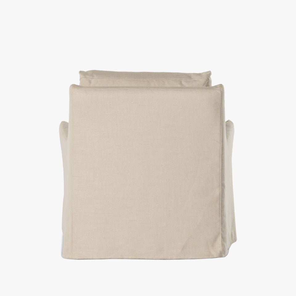 Fauteuil pivotant Four Hands Monette avec housse amovible, coloris Bruxelles Naturel