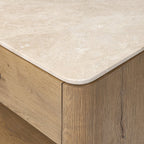 Table de chevet Four Hands Raleigh en marbre cappuccino