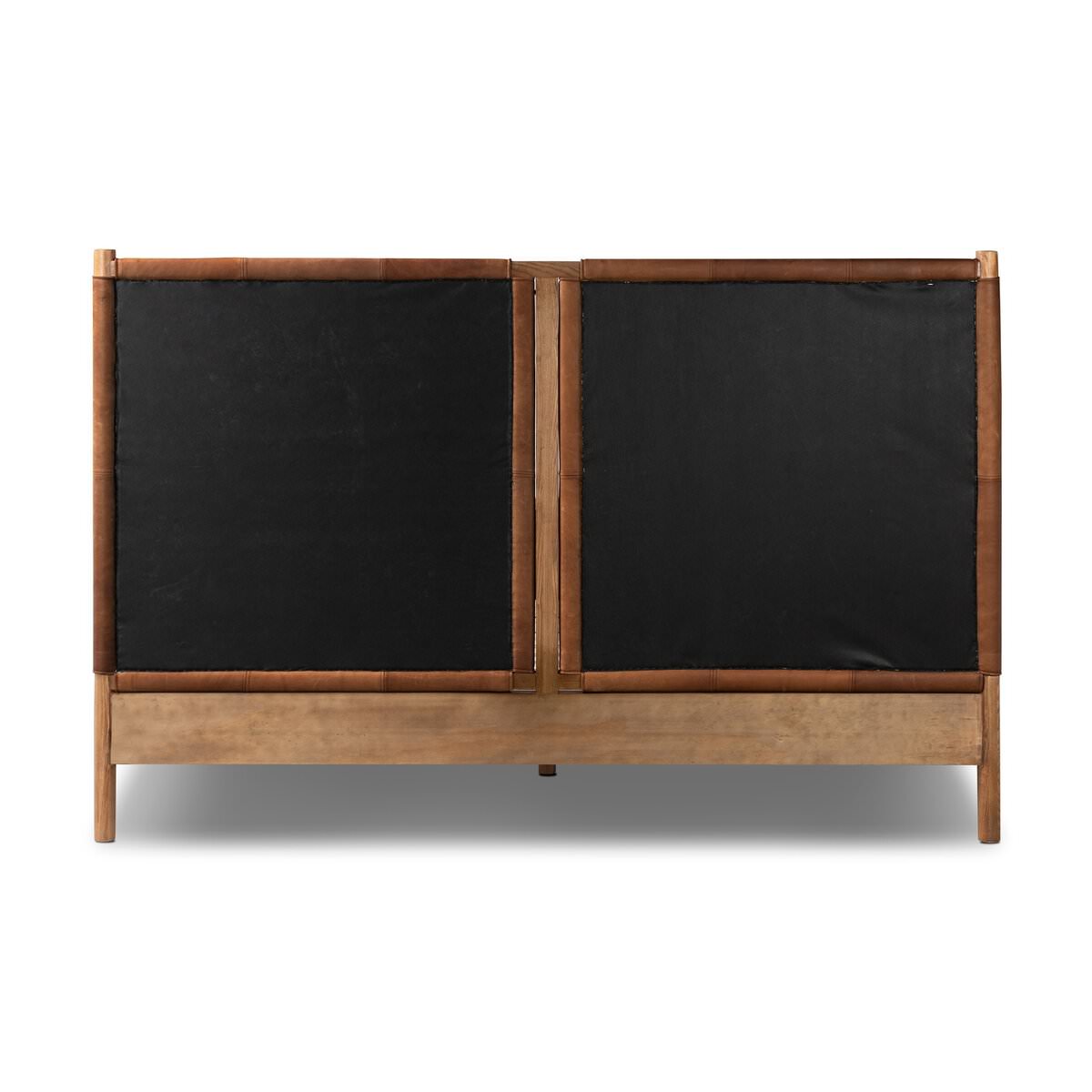 Lit Salado Four Hands en cuir Sienne ancien, King