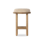 Tabouret de bar Four Hands Saldino en peau de mouton beige