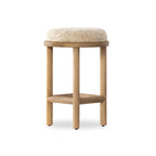 Tabouret de bar Four Hands Saldino en peau de mouton beige