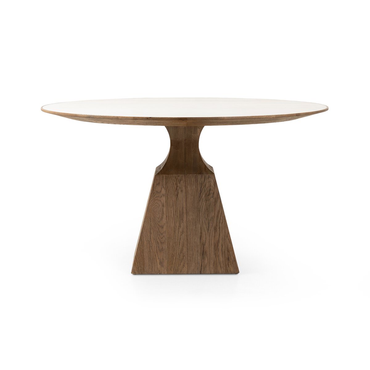 Table de salle à manger Four Hands Sargon en marbre blanc adouci