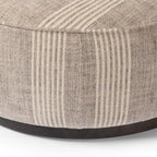 Pouf rond Four Hands Sinclair grand format, coloris Manchester Flint 