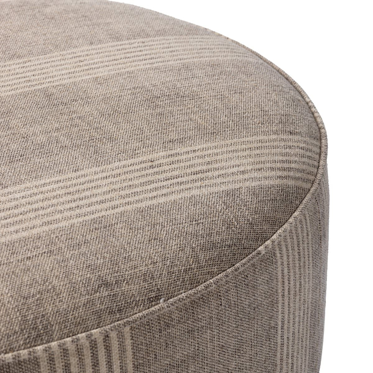 Pouf rond Four Hands Sinclair grand format, coloris Manchester Flint 