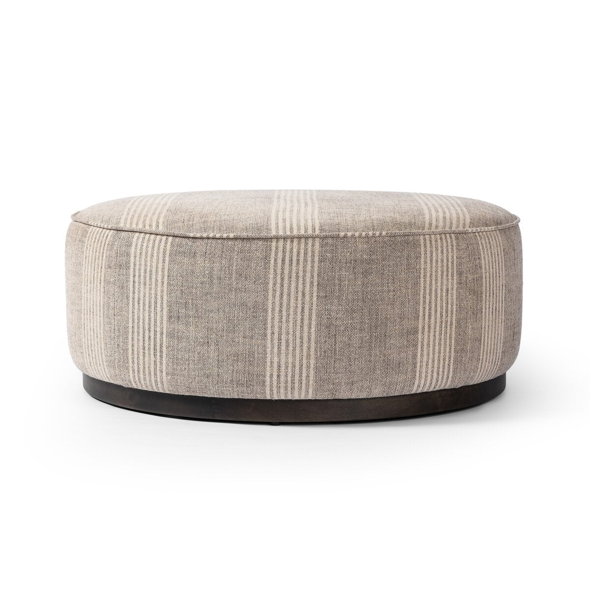 Pouf rond Four Hands Sinclair grand format, coloris Manchester Flint 
