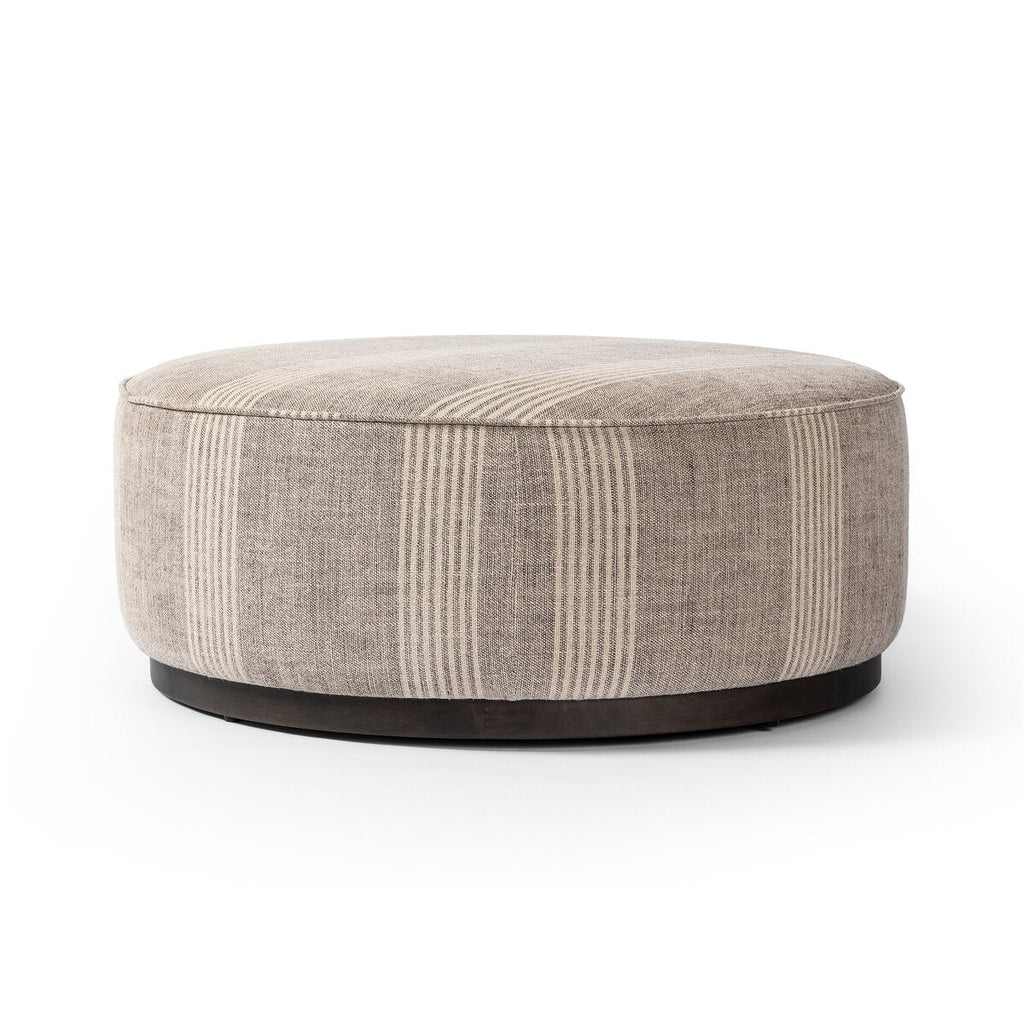 Pouf rond Four Hands Sinclair grand format, coloris Manchester Flint 