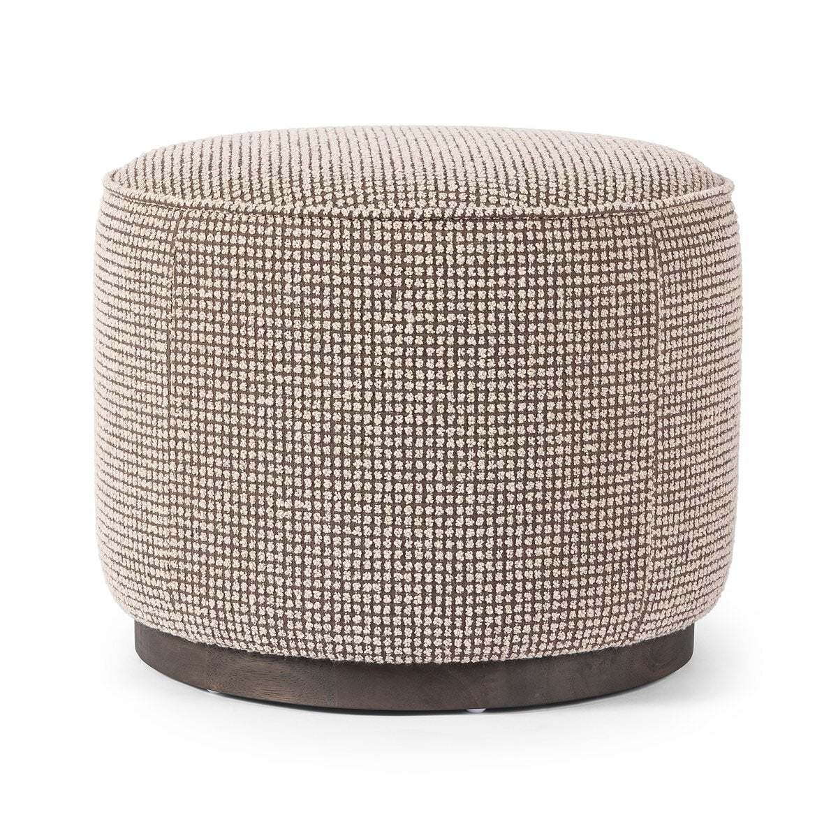 Pouf rond Four Hands Sinclair couleur taupe Barrow