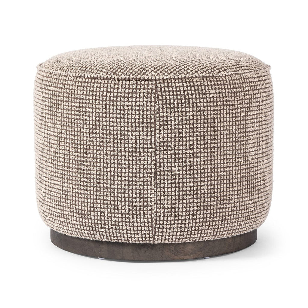 Pouf rond Four Hands Sinclair couleur taupe Barrow