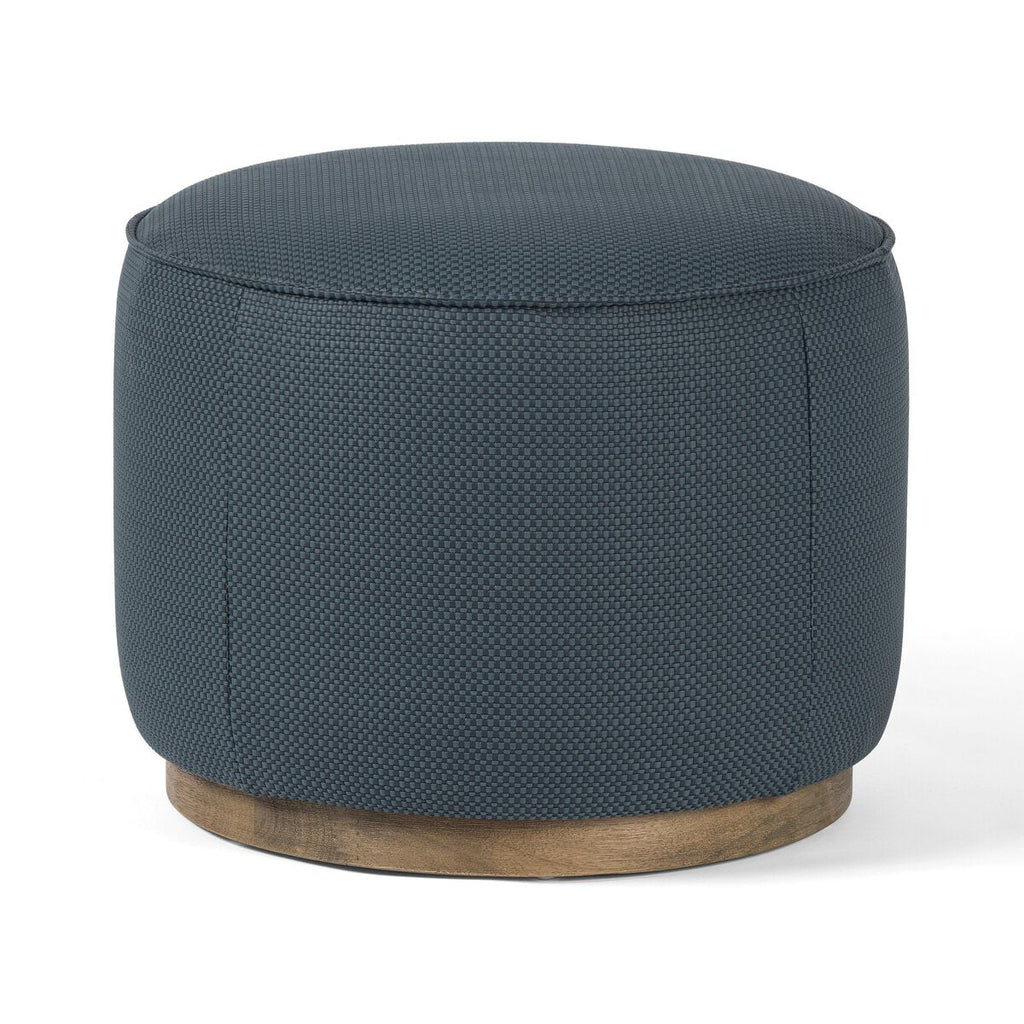 Pouf rond Four Hands Sinclair couleur Fresno Cobalt
