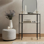 Pouf rond Four Hands Sinclair en cuir Knoll Domino