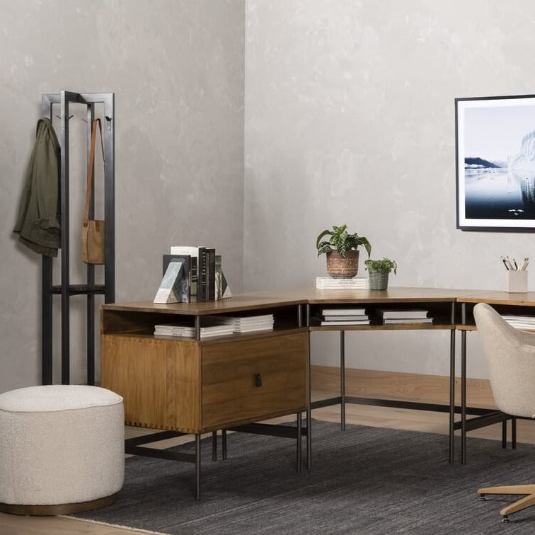 Pouf rond Sinclair de Four Hands, coloris Knoll Naturel