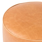 Pouf rond Four Hands Sinclair couleur caramel Palermo