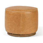 Pouf rond Four Hands Sinclair couleur caramel Palermo