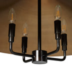 Lustre Siriano à quatre bras en laiton antique et fer forgé