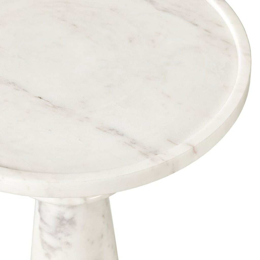 Table d'appoint Skylar de Four Hands en marbre blanc poli