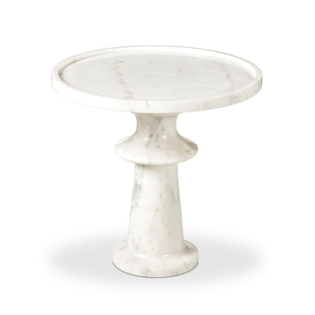 Table d'appoint Skylar de Four Hands en marbre blanc poli