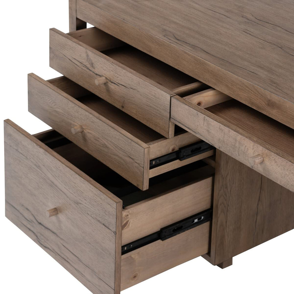 Bureau suspendu Four Hands en placage gris rustique