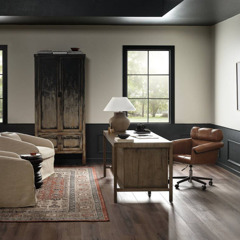 Bureau suspendu Four Hands en placage gris rustique