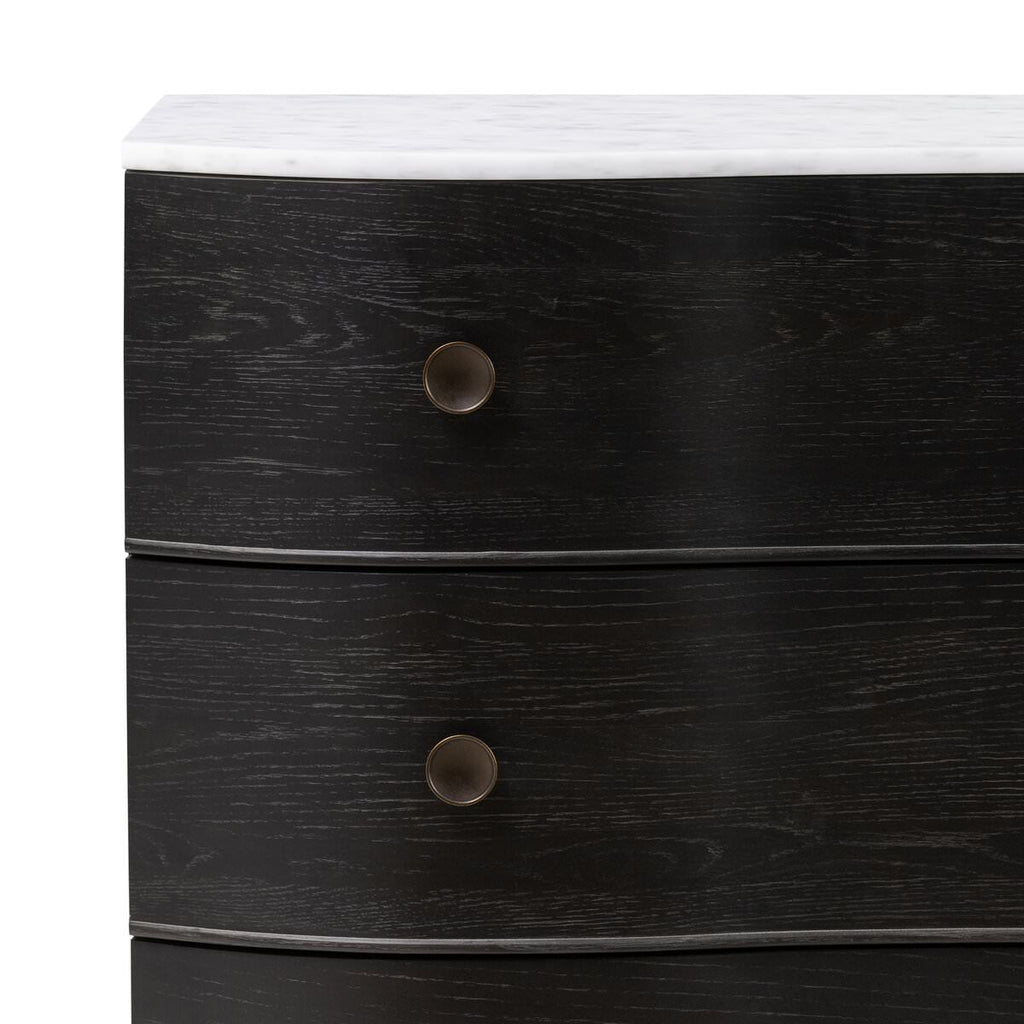 Commode en marbre Tiago de Four Hands, finition noire vieillie