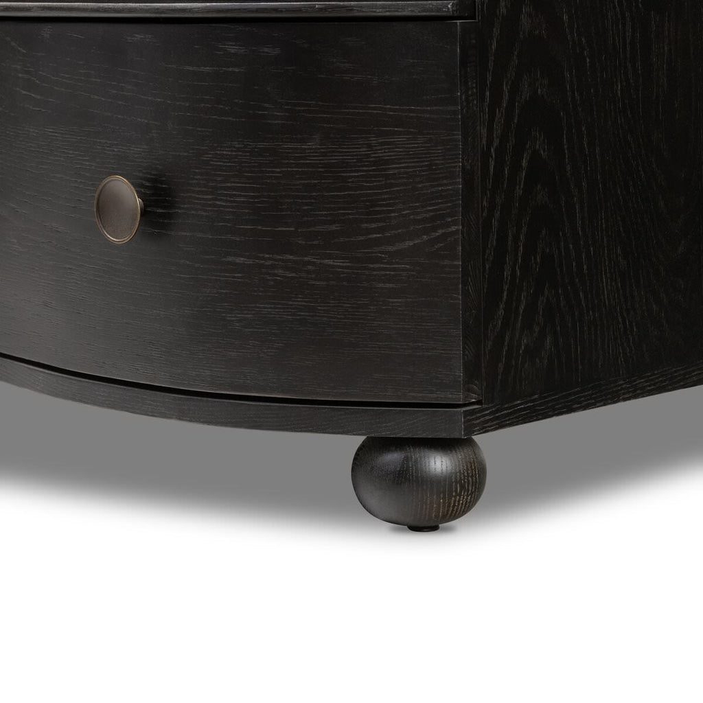 Commode en marbre Tiago de Four Hands, finition noire vieillie