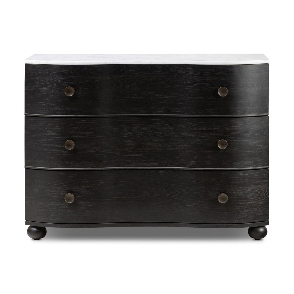 Commode en marbre Tiago de Four Hands, finition noire vieillie