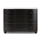Commode en marbre Tiago de Four Hands, finition noire vieillie