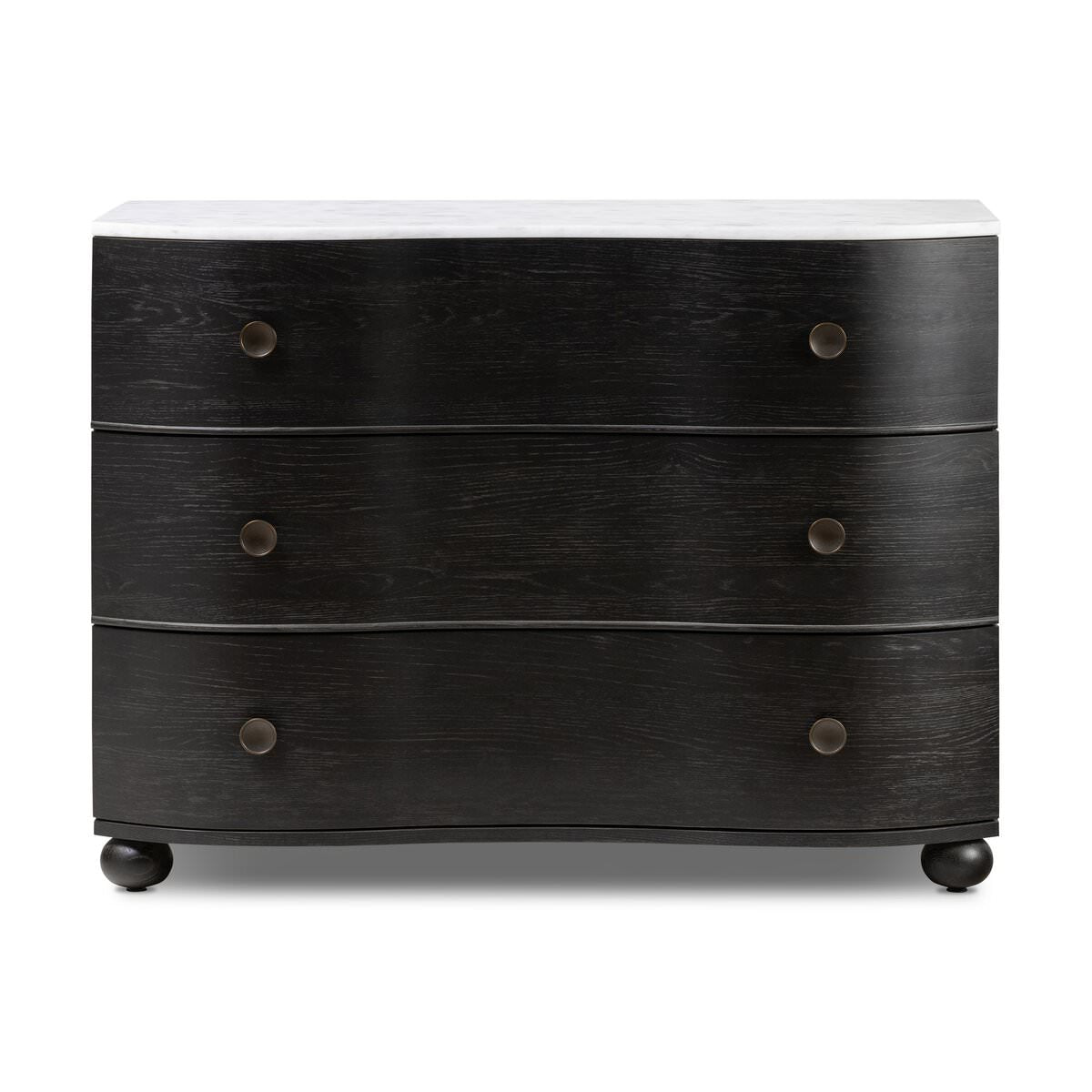 Commode en marbre Tiago de Four Hands, finition noire vieillie